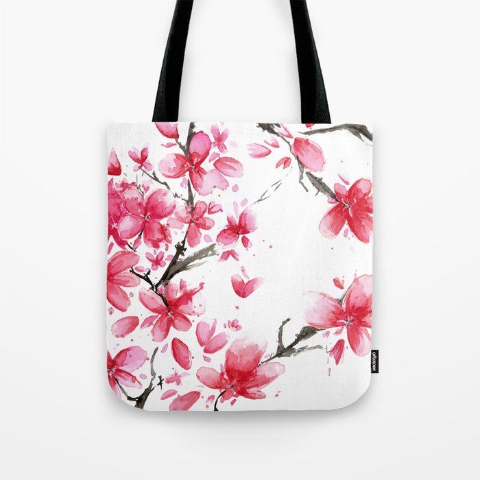 Cherry Blossom Tote Bag by Artist Number 9