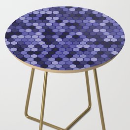 Purple & Black Color Hexagon Honeycomb Design Side Table