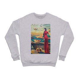 Women are the Source of Life and Light magical realism landscape painting by Doan Ngoc Vung Crewneck Sweatshirt