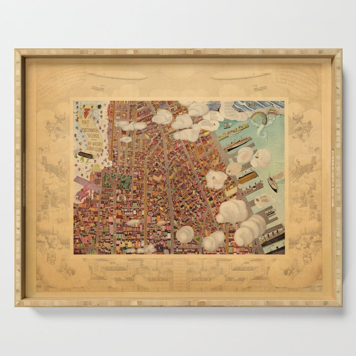 Map Of Greenwich Village 1920 Serving Tray