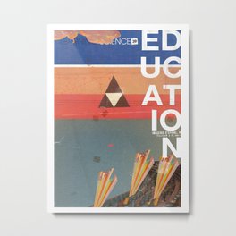 Education - prepare for your mind to be blown Metal Print | Collage, Illustration, Curated, Mixed Media, Typography 