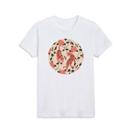 Chinese Tigers Retro Floral Pattern Kids T Shirt