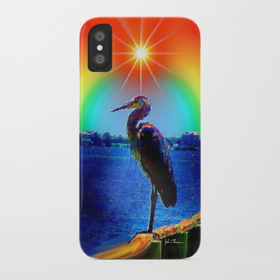 Rainbow Heron iPhone Case