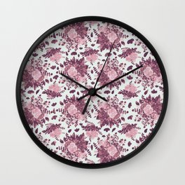 Memories of Victorian Pink Roses Wall Clock | Pattern, Pink, Rosa, Florals, Digital, Englishroses, Jardim, Rosas, Garden, Roses 