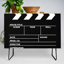 Movies Director Filmmaker Movie Slate Film Slate Clapperboard Black White Credenza