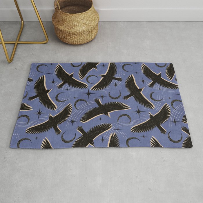 Raven with Shadow Navy Rug