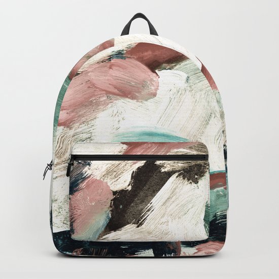 abstract painting VI - green & dusty pink Backpack