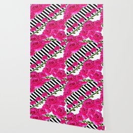 Cerise Wallpaper Society6 Cerise Pink Rose Garden Keyboard Pattern Wallpaper