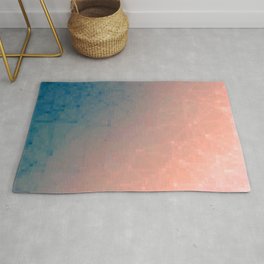 geometric pixel square pattern abstract background in pink blue Area & Throw Rug