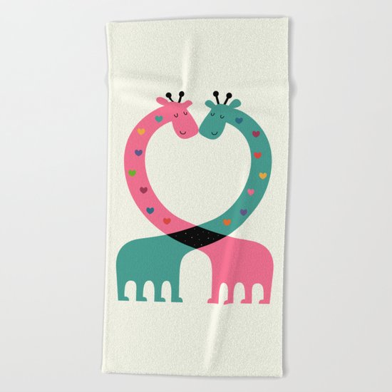 Love With Heart Beach Towel