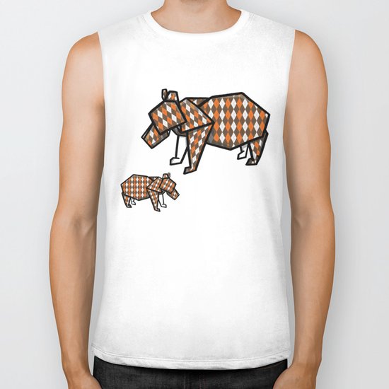 Origami Bear Biker Tank
