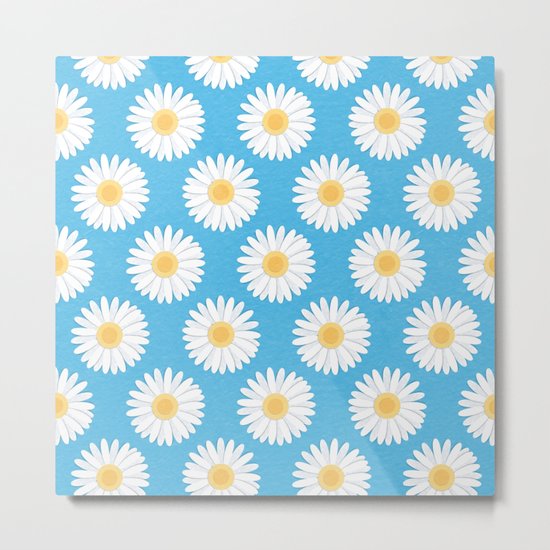 Spring Daisies_Blue Sky Metal Print