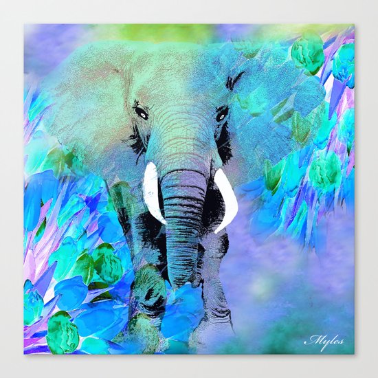 ELEPHANT BLUE Canvas Print