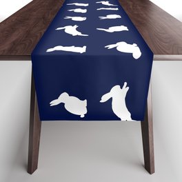 Bunnies (White on Navy) Table Runner
