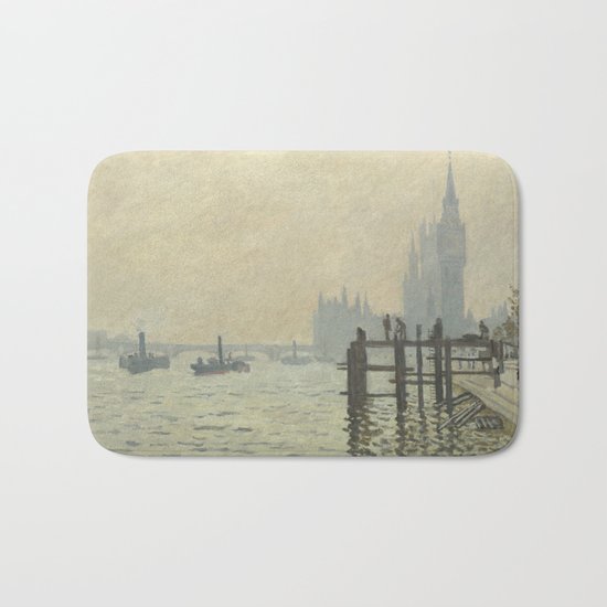 The Thames below Westminster by Claude Monet Bath Mat
