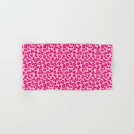 Leopard Print in Pastel Pink, Hot Pink and Fuchsia Hand & Bath Towel