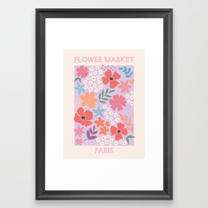 Flower Market Paris Framed Art Print