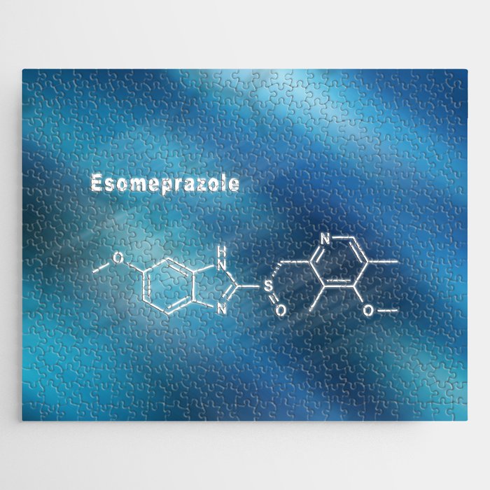 Esomeprazole, reduces stomach acid Structural chemical formula Jigsaw