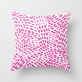 Watercolor dotted lines - pink Throw Pillow