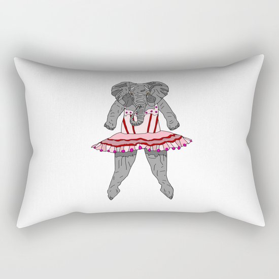 Elephant Ballerina Tutu Rectangular Pillow