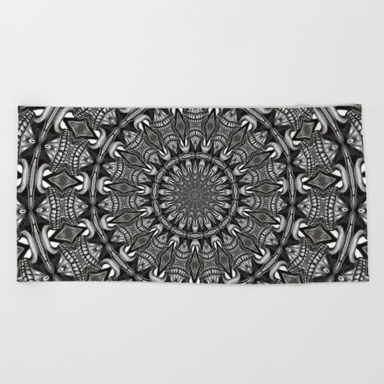 Monochrome Mandala Beach Towel