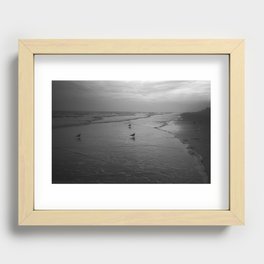 Hilton Head - Beach at Dusk 1990 BW Recessed Framed Print