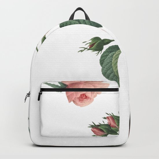 Butterflies in the Rose Garden on White Backpack