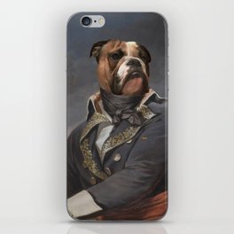 vintage French bulldog funny paint iPhone Skin