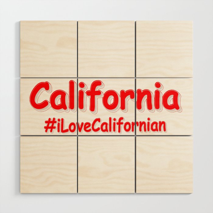 "California" Cute Design. Buy Now Wood Wall Art