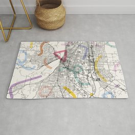 USA Salem City Map Collage - Minimal Area & Throw Rug