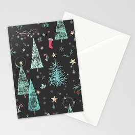 Chalk it Up to a Happy Holiday - Simple Chalk Christmas Pattern Stationery Cards