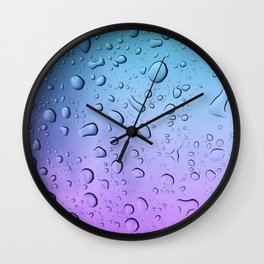 RAIN DROPS MAGICAL COLORS Wall Clock | Moist, Bubbles, Playofcolors, Water, Shiny, Metalic, Colour, Magic, Droplets, Drop 