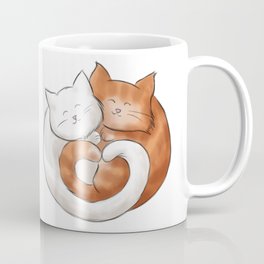 A furry ball of love Coffee Mug | Lovers, Heart, White, Love, Watercolor, Illustration, Digital, Valentine, Cat, Furry 