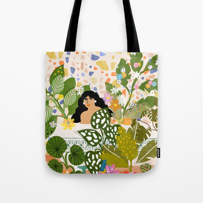 Bathing with Plants Tote Bag