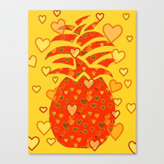 I Love Pineapple Canvas Print
