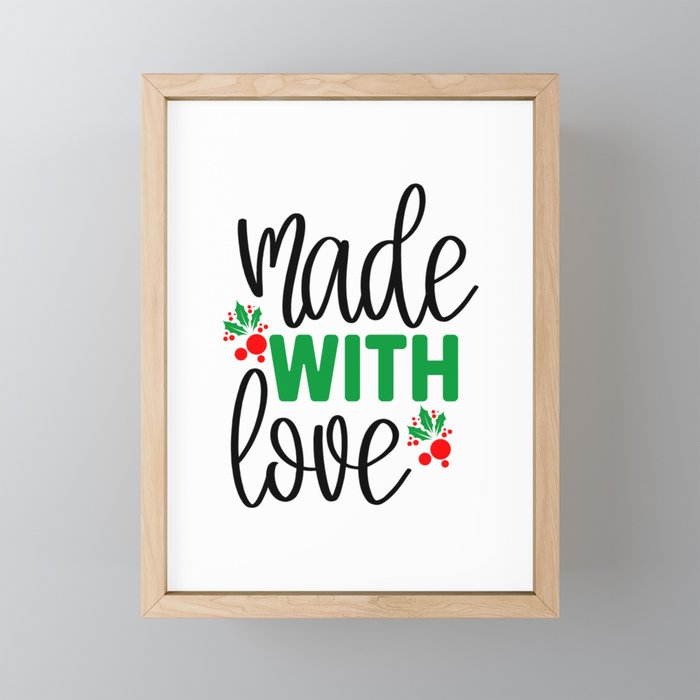 Made With Love Christmas Framed Mini Art Print