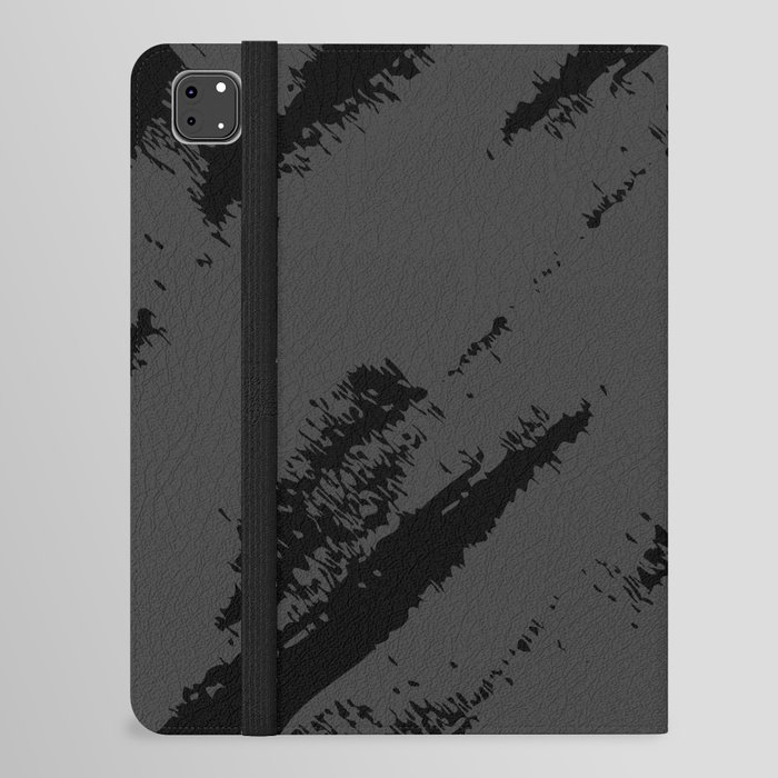 Abstract Charcoal Art Black Gray Grey iPad Folio Case