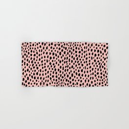 Pink and Black Dalmatian Spots (black/pink) Hand & Bath Towel