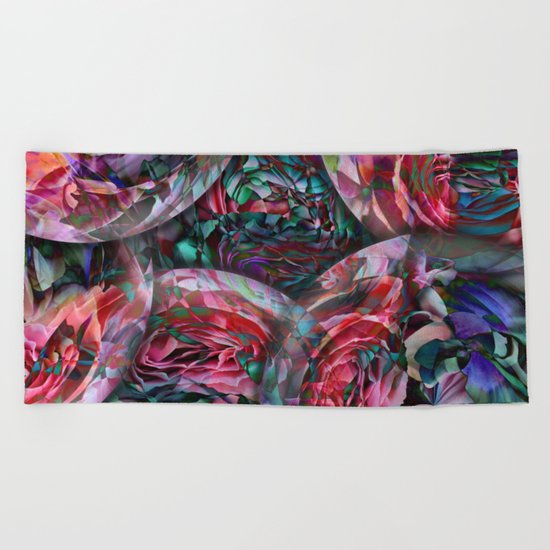 ABSTRACT FLOWERS Beach Towel