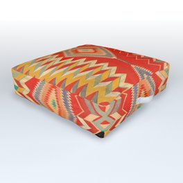 Vintage Navajo Eyedazzler in Multicolor Red Outdoor Floor Cushion