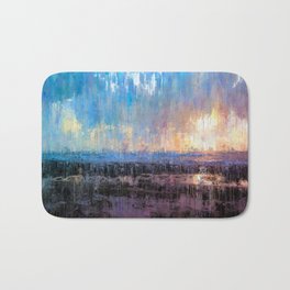 Prismatic Daybreak Showers Abstract Drip Paint Landscape Bath Mat