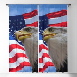 American Flag and Bald Eagle Blackout Curtain