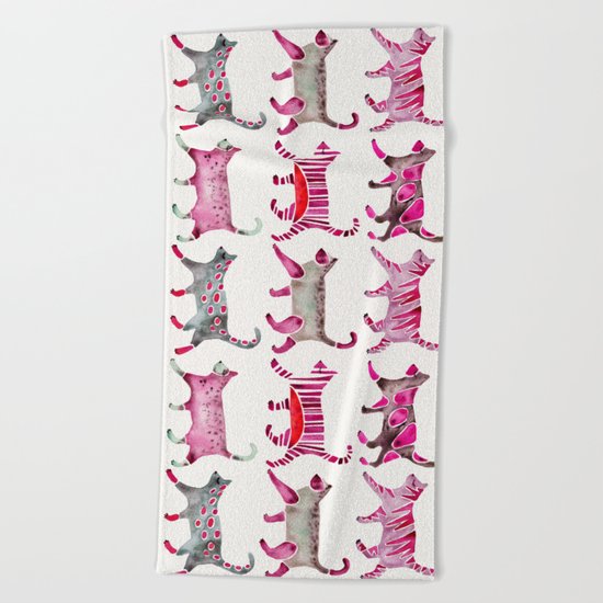 Cat Collection – Magenta Palette Beach Towel