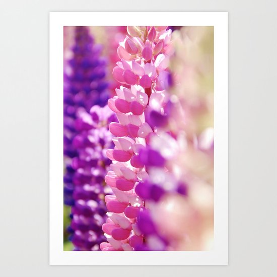 Pink & Lavender FlowerS Art Print