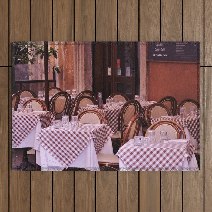 Italy Photography - Restaurant In Italy Outdoor Rug