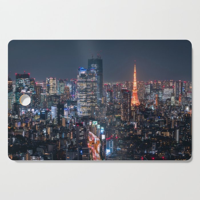 Tokyo From Above with Tokyo Tower - Japan Cutting Board