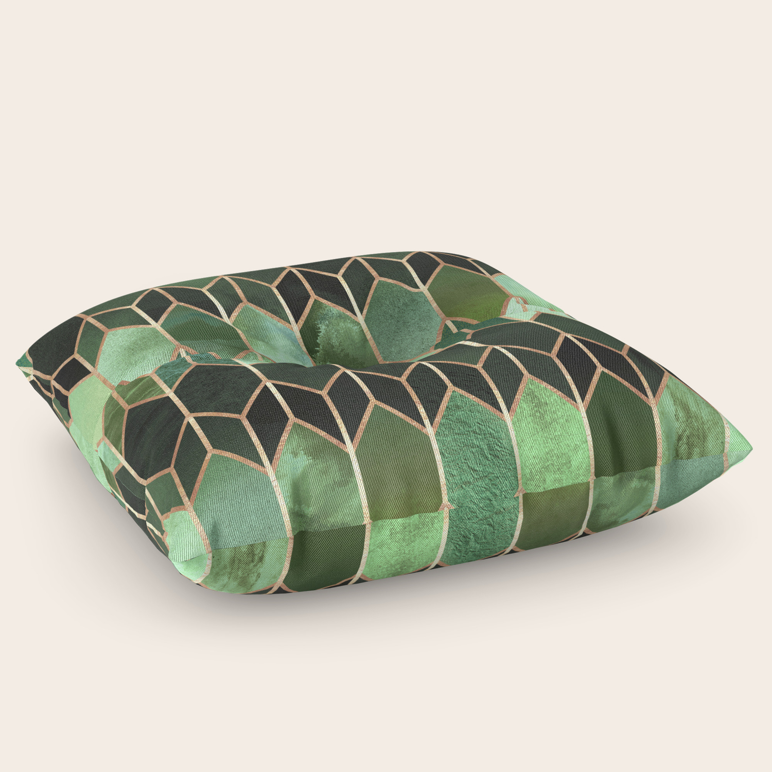 green floor pillow