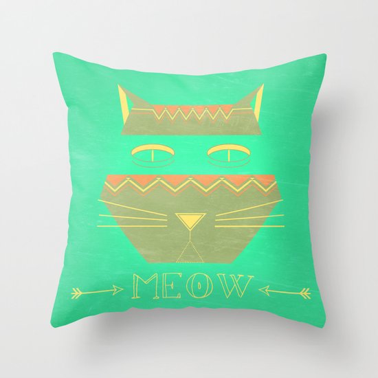 almost in cognito meow Throw Pillow