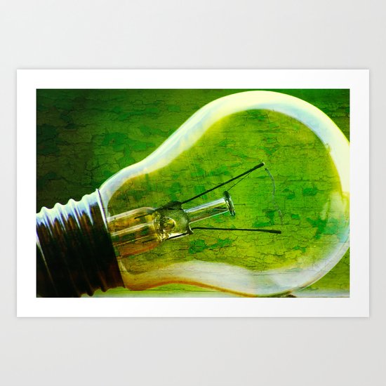 light bulb - think green Art Print