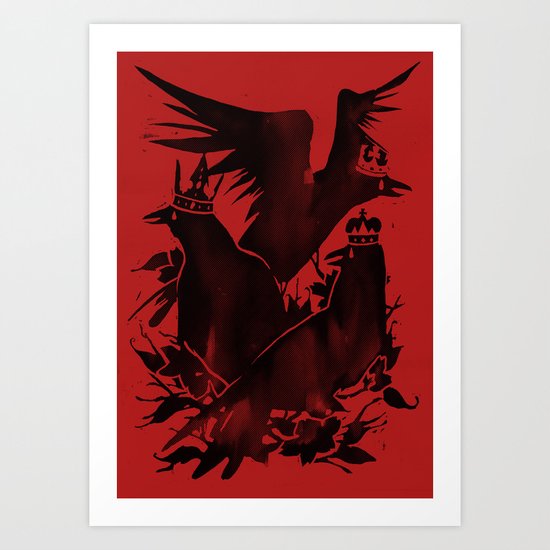 Crowned Crows Art Print